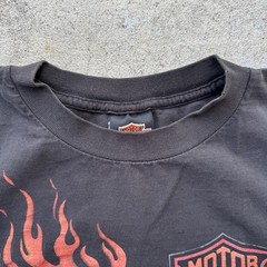 Vtg Harley Davidson Untamed Tiger Flame T Shirt XL Chopped Cut Sleeves Spokane