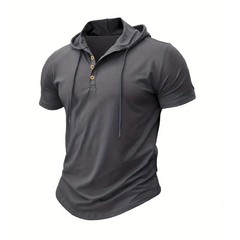 Men’s T Shirt Summer Slim Fitness Hooded Short-Sleeved Tees Male Lightweight