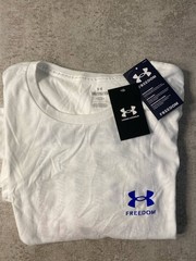 Under Armour Men’s 2XL White Freedom Graphic T-Shirt NWT Short Sleeve