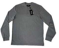 NWT RLX Ralph Lauren Men’s Size M Grey Henley Long Sleeve Shirt Performance