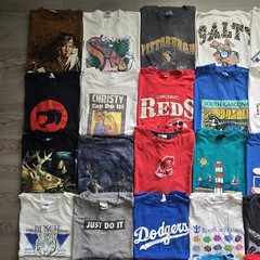 60 Piece Vintage T Shirt Wholesale Bundle Lot Graphic Tees 80s 90s Y2K