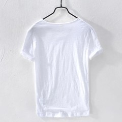 2025 New Mens T Shirt Pure Color V Collar Short Sleeved Tops Tees Men T-Shirt Sl
