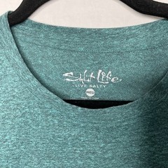 Salt Life Shirt Mens Medium Green Long Sleeve Fish Surf Dive Chill Beach Palm