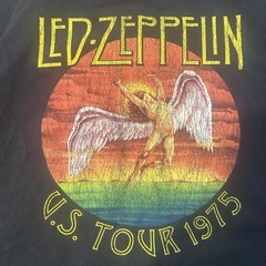 Led Zeppelin V.S. Tour 1975 Graphic T-Shirt Black Vintage Band Tee