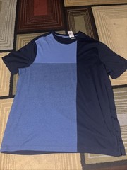 Perry Ellis Mens Crew Neck T-Shirt Color Block Dark Sapphire Size XXL Blue -Read