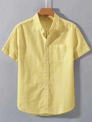 Fashionable High-Quality 100% Pure Cotton Solid Color Simple Men’s Short-Sleeve