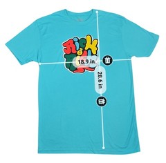 Outrank Men M T-Shirt Rich Rich Graphic Chenille Patch Short Sleeve Teal Blue Te