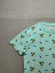 Aeropostale Men T Shirt S Light Blue Tropical Palm Tree Print Short Sleeve Tee