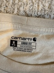Carhartt Men’s Beige Graphic Pocket Loose Fit Crew Neck Short Sleeve Tee M