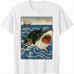 Cat Hunting Shark T-Shirt unisex T-Shirt