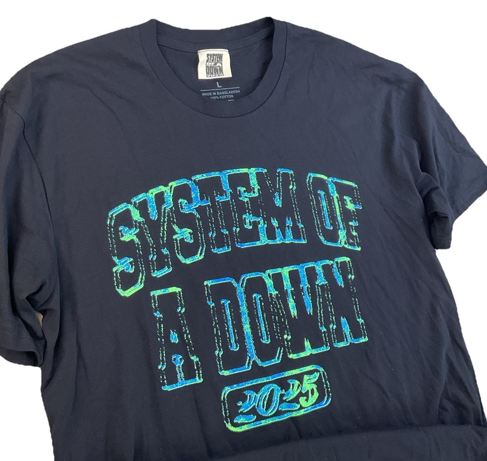 System Of A Down T-Shirt Sz L New York 2025 Tour Disorder Graphic Tee Licensed