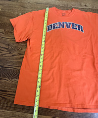 Denver Broncos Mens T Shirt Size XL Orange Port and Company 100% Cotton NFL