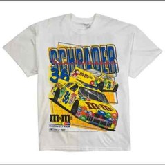 Vintage 2001 NASCAR KEN SCHRADER M&M’S TEE WHITE SHIRT
