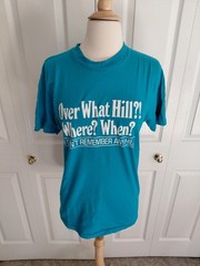 Vintage 1980s Over The Hill Blue Cotton T Shirt Single Stitch Small