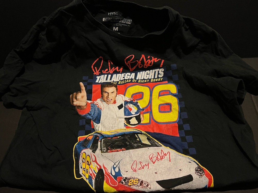 Used Mens Ricky Bobby- Talladega Nights Graphic Tshirt Size Medium Full Length