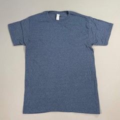 M&O Gold Soft Touch Blank T-Shirt 50/50 Cotton/Poly Sz S Navy Heather 4800 (New)