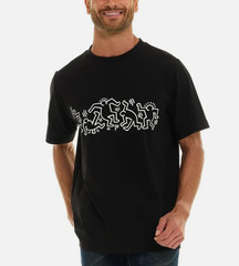 Keith Haring Men’s Graphic T-Shirt Black Size L | Fast Ship