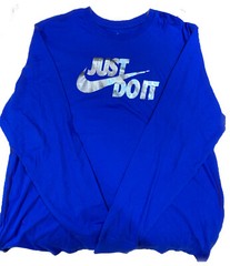 Nike Long Sleeve Tee Mens Ne Sportswear NSW Foil JDI Futura Logo Blue DB6529-480