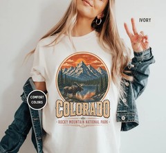 Colorado Moose Rocky Mountain National Comfort Tee