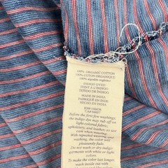 Faherty Shirt Mens L Blue Indigo Dyed Red Striped Organic Cotton Pocket T Casual