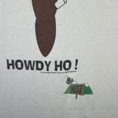 Vintage South Park Shirt Mens XL White 90s Christmas Poo Cartoon Funny Howdy USA