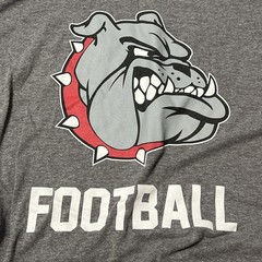 District The Perfect Tri Adult Grey Hooded Bulldog Football Top Size XL (A25)