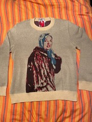 Staunch Character Revolutionary Costume Needlepoint Sweater Cotton Poly Blend