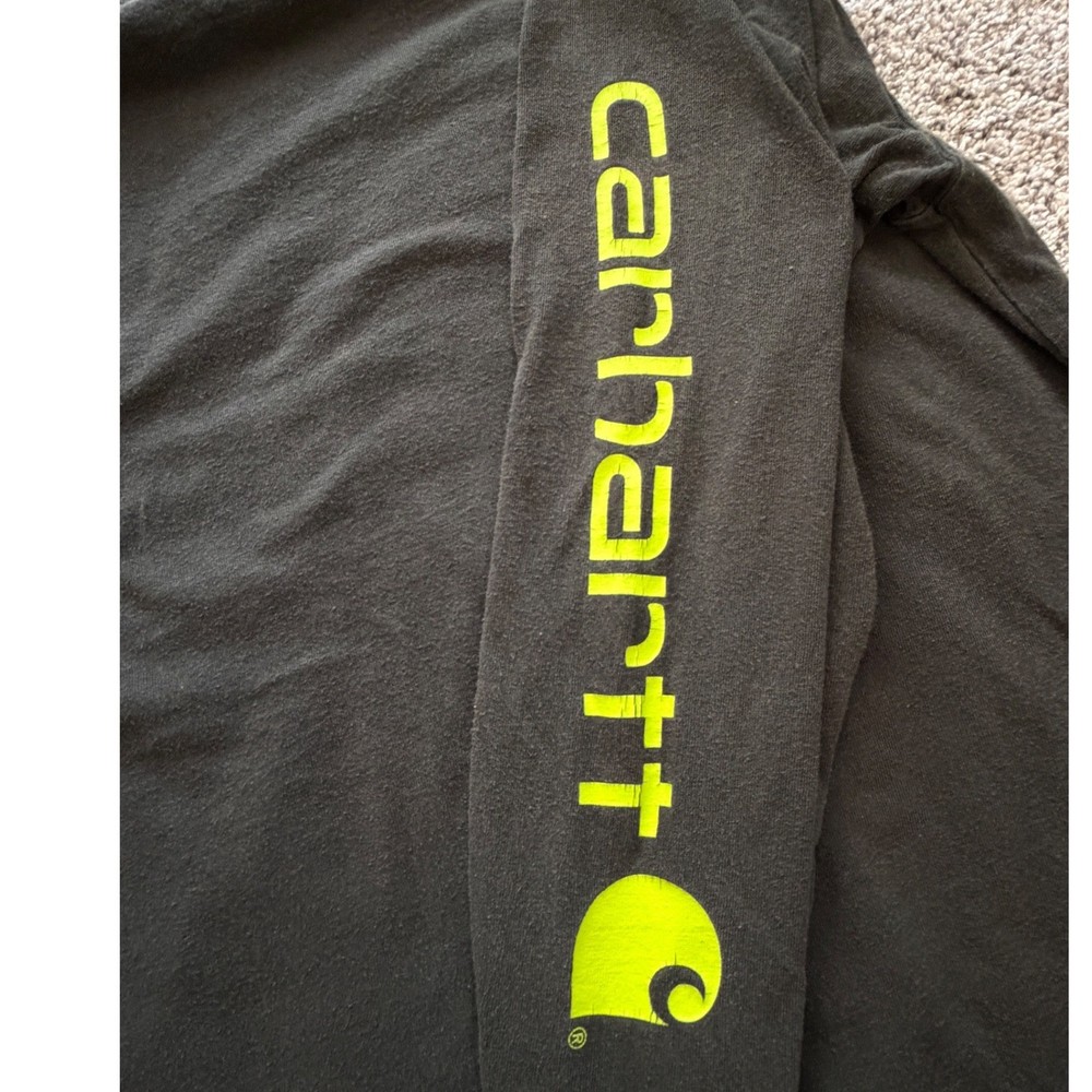 Carhartt Mens K231 Long Sleeve Logo Graphic T-Shirt Black Size Medium