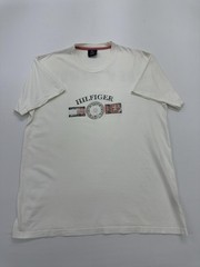 Tommy Hilfiger Men’s T-Shirt White Graphic Logo Size L Regular