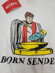 Nelk Boys Full Send Born Sender Long Sleeve Shirt Men’s Large White Beer Tee
