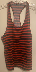 Unbranded Men’s Tank Top Red / Navy Blue Stripes Racerback Size Small NWOT
