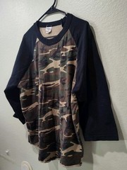 Shaka Active Camouflage T-shirt XL Mid Length Sleeves Green Cotton