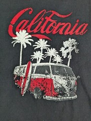 California T-Shirt Unisex Large Black Surfboard Palm Tree Volkswagen Van Beach