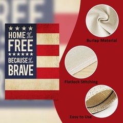 Covido Decorative Home of Free Because of the Brave 4th of July Patriotic