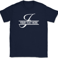 Letter F Monogram Your Text Here Custom T-Shirt Personalize Family Tee