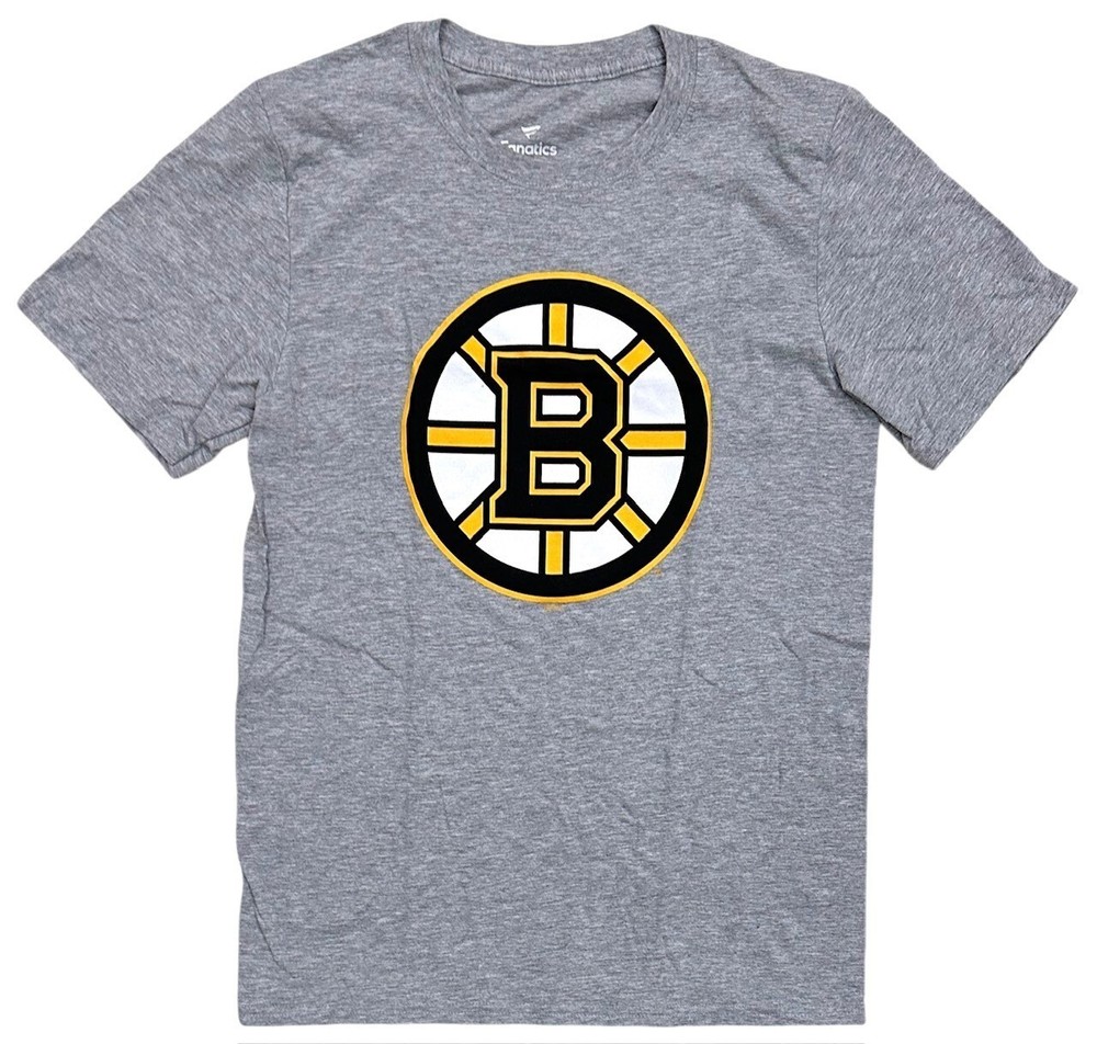 Vintage Hockey Fan Tee; Boston Team Graphic Shirt; Heather Grey Unisex Top