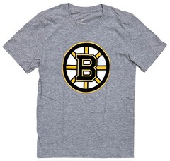 Vintage Hockey Fan Tee; Boston Team Graphic Shirt; Heather Grey Unisex Top