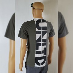 NWT ECKO UNLTD MEN’S SHORT SLEEVE V-NECK TSHIRT GRAY SIZE S BIG LOGO G.MARLED