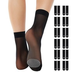 12 Pairs Women High Sheer Ankle Nylon Socks Hosiery With Reinforced Toe
