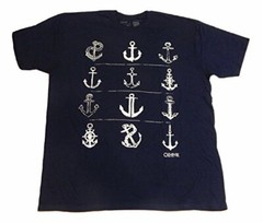 Anchor Navy Nautical Men’s Short Sleeve Graphic T-Shirt Tee Shirt Top
