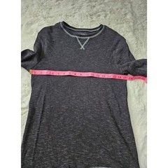 No Boundaries Men L Waffle Knit Thermal Shirt Contrast Stitch Y2K Grunge