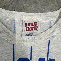 Vintage 90s Brooklyn Dodgers T-shirt Long Gone Jersey Pinstripes Gray Mens XL
