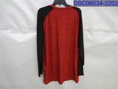 Neleus Mens 3XL Red and Gray Long Sleeve Shirts With Black Sleeves Pack of 2