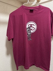 Stüssy Astronaut Graphic Tee Men’s M• Maroon Cayenne Red Streetwear 100% Cotton