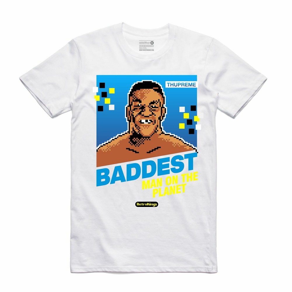 NEW Streetwear on Demand BADDEST MAN MIKE TYSON WHITE Tee Shirt SMALL-3XLARGE