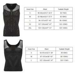 Men Compression Slimming Body Shaper Vest Sleeveless Zipper Undershirt Tank Top