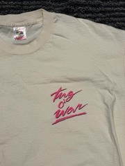 Fruit of the Loom Tug O War Beige Graphic Logo T-Shirt, Size XL, Crew Neck