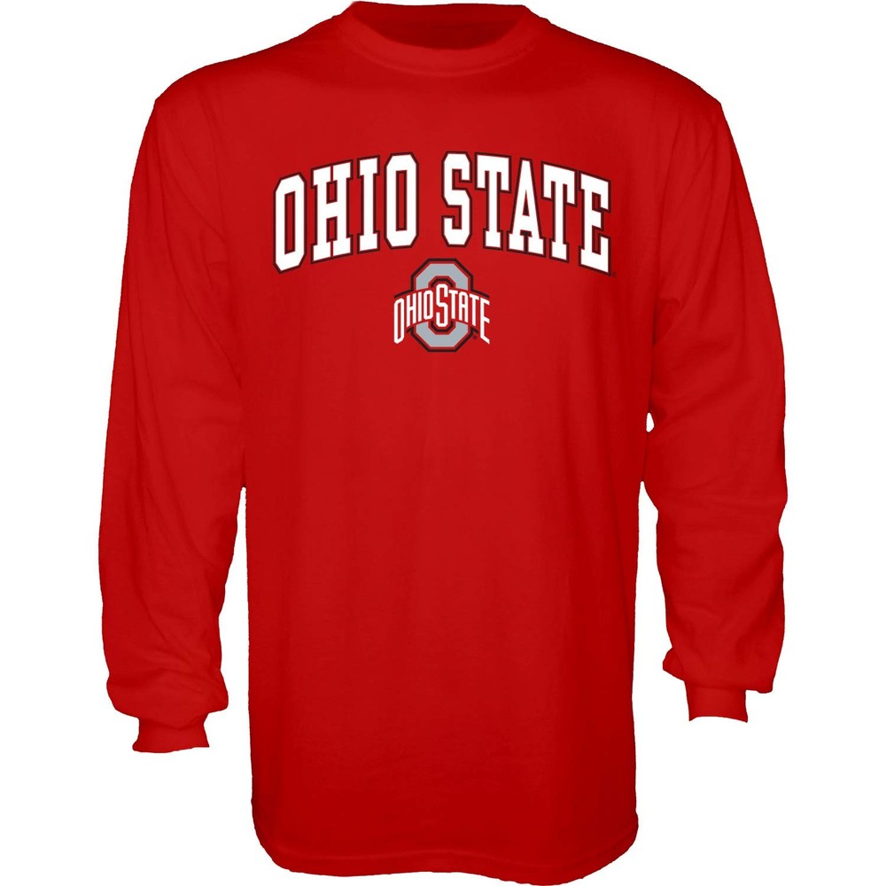 Blue 84 Mens Ohio State Buckeyes Long Sleeve T Shirt Team Color Arching Over