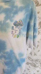 RIPNDIP Boomer Gang Blue & Yellow Tie Dye T-Shirt Sz M cats and mushrooms
