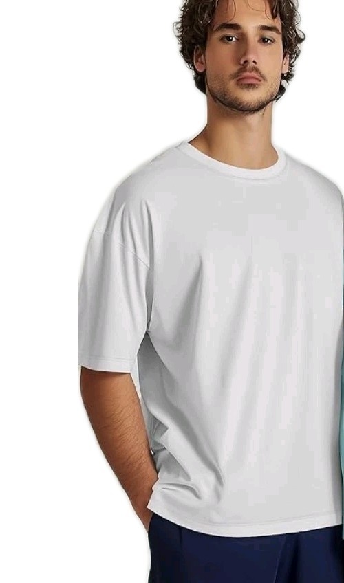 Ficerd Men’s White Big & Tall Shirt Short Sleeve Cotton Tee Crew Neck Size M